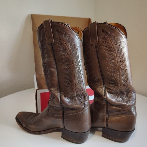 Justin Exotic Brown Leather Western Boots main image 3